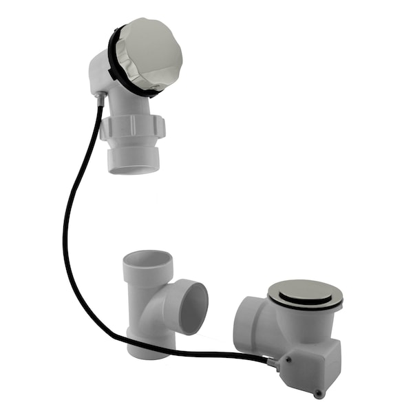 Westbrass Sch. 40 PVC 27" Cable Drive Bath Waste, Ball Joint Head in Polished Nickel D50P27BJ-05 - main